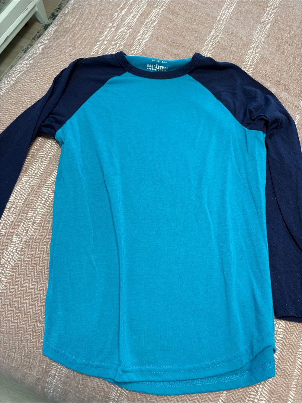 urban pipeline Blue Teal Raglan Long Sleeve Pajama Top
